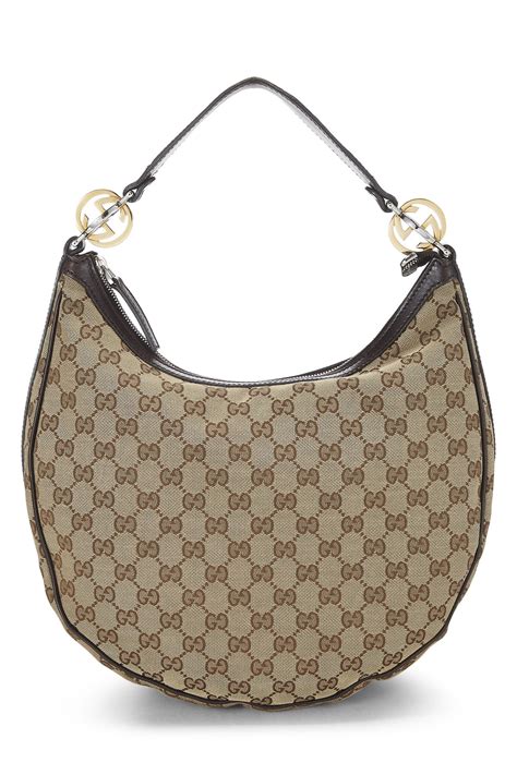 gucci beige ebony gg canvas twins hobo bag|Gucci Twins GG Canvas Hobo Bag on SALE .